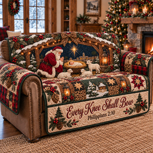 Santa Nativity Prayer Quilted Sofa Cover GFTOTP22922