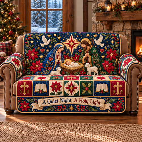 Holy Light Nativity Quilted Sofa Cover GFTOTP22923