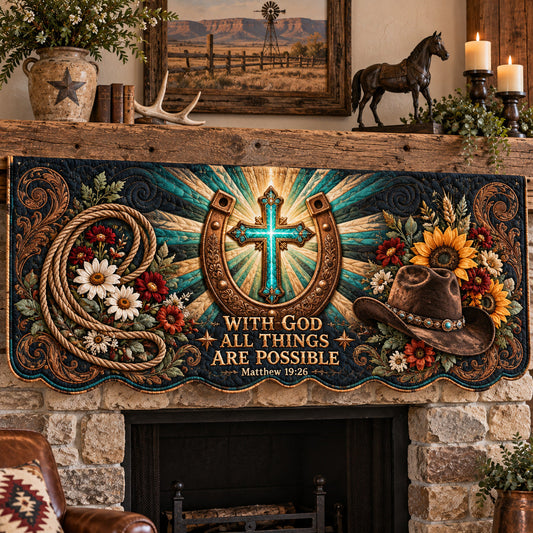 Western Grace Quilted Mantel Scarf GFTOTP22989