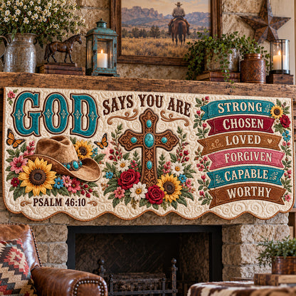 Western Grace Quilted Mantel Scarf GFTOTP22992