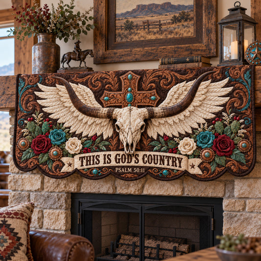 Western Grace Quilted Mantel Scarf GFTOTP22993