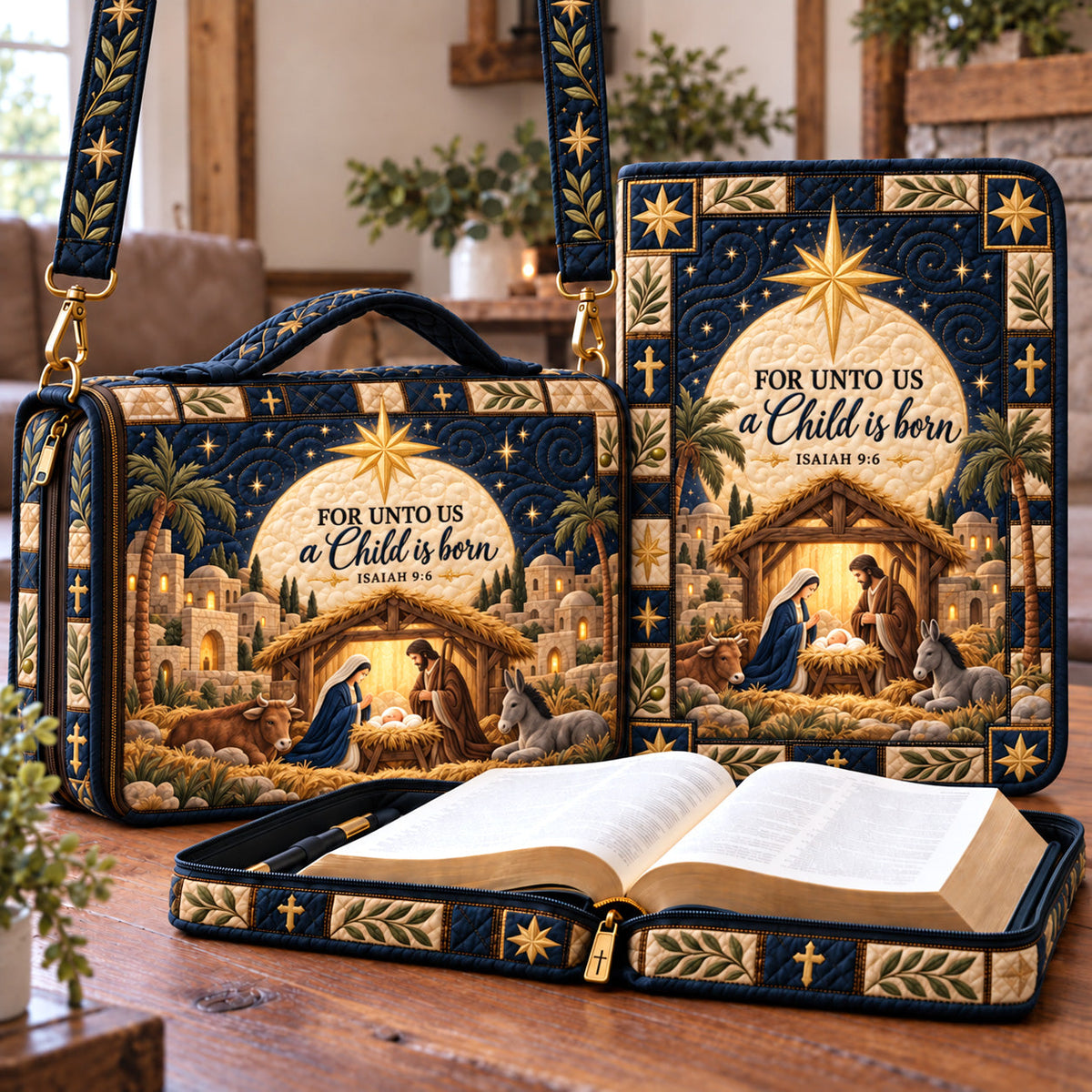 A Child Is Born Quilted Bible Cover GFTOTP23036