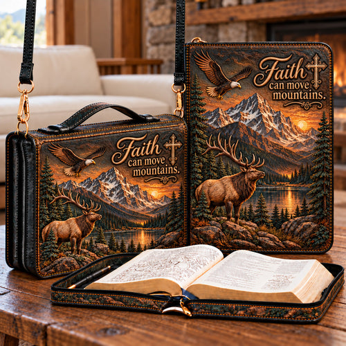 Faith Moves Mountains Leather Bible Cover GFTOTP23040