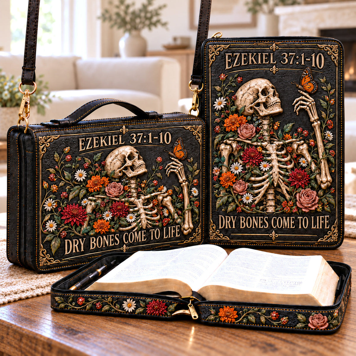 Ezekiel Dry Bones Leather Bible Cover GFTOTP23043