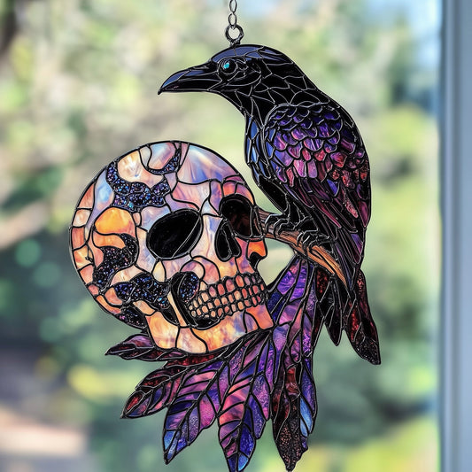 Mystic Raven Stained Glass Suncatcher GFTOTP5068
