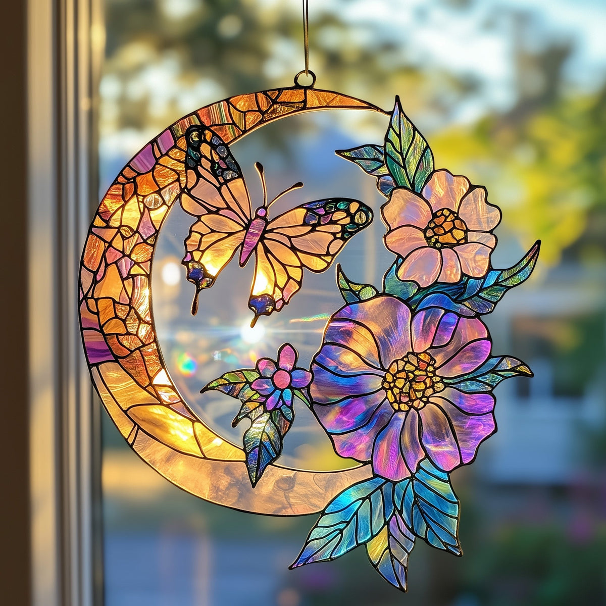 Whispering Wings Stained Glass Suncatcher GFTOTP5168