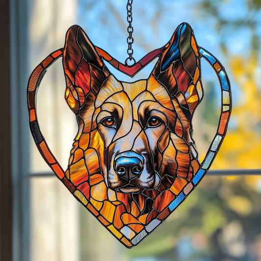 German Shepherd Stained Glass Suncatcher GFTOTP6895