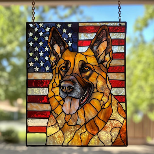 German Shepherd Stained Glass Suncatcher GFTOTP6897