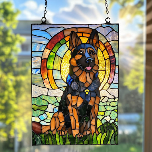 German Shepherd Stained Glass Suncatcher GFTOTP6899
