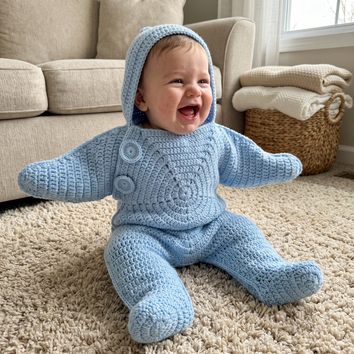 Crochet Baby Star Suit for Newborns and Toddlers