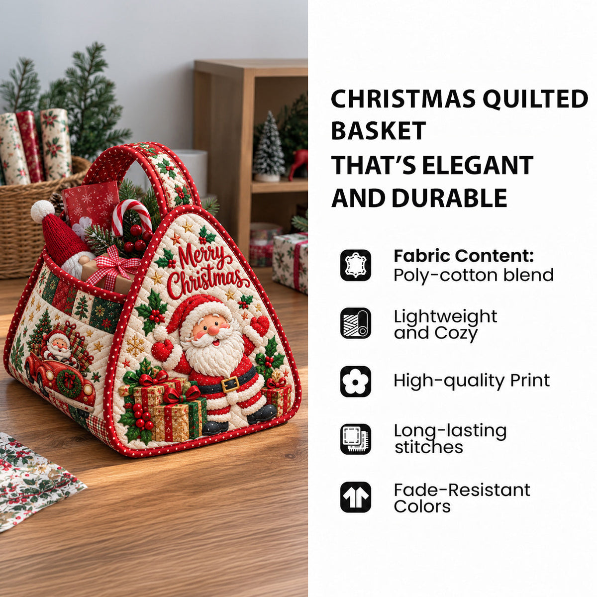 Christmas Begins With Christ Christmas Quilted Basket GFTOPND3638